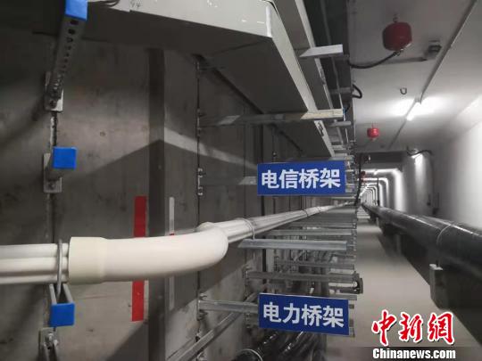 圖為綜合地下管廊待安裝區域的不同類型橋架。　高康迪 攝